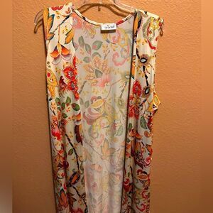 Zig Zag Stripe White Floral vest